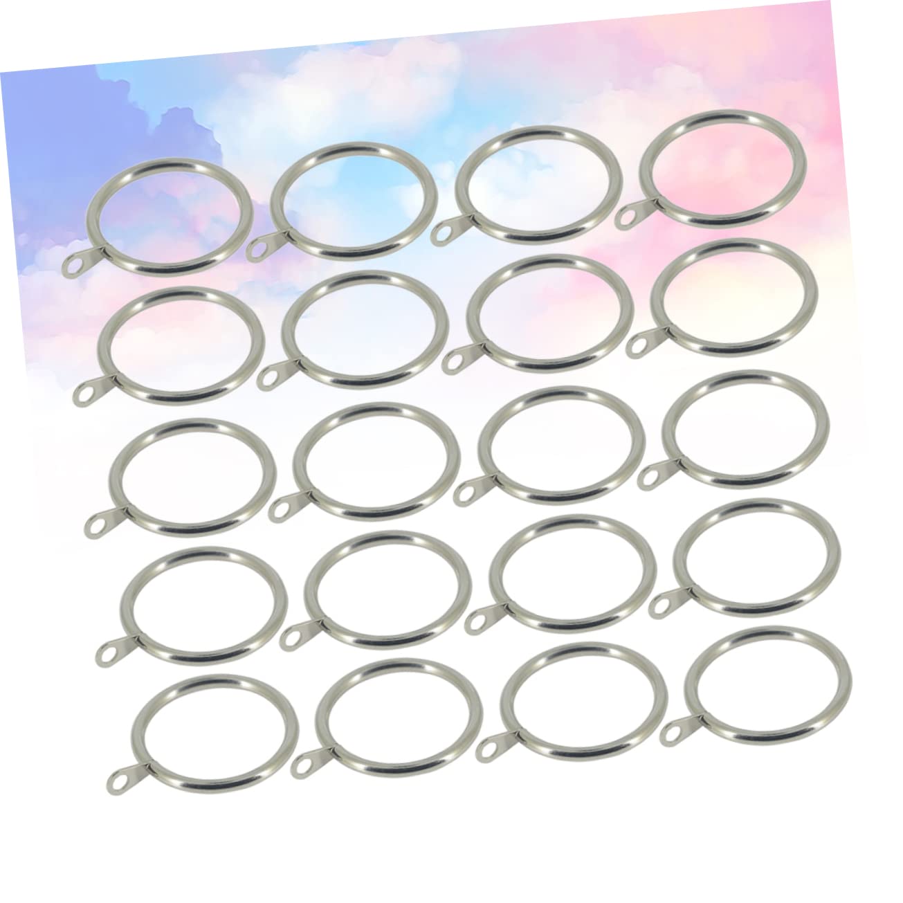 Mobestech 20PCS Sturdy Iron Curtain Hanging Rings Hooks for Smooth Installation for Home and Store Use Chic and Practical Silver Curtain Clips