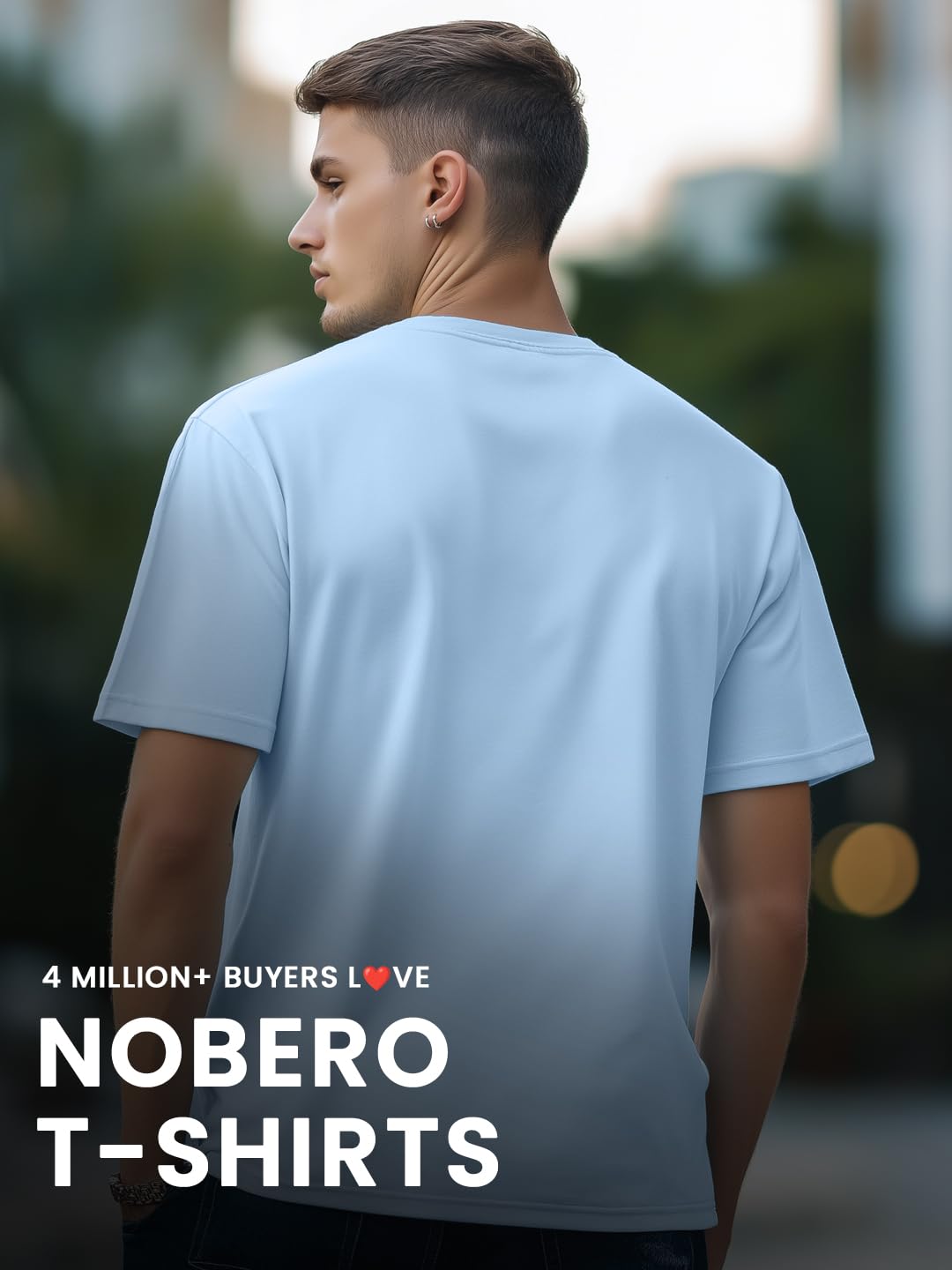 NOBERO Męski T-shirt z bawełny z nadrukiem graficznym, normalny krój