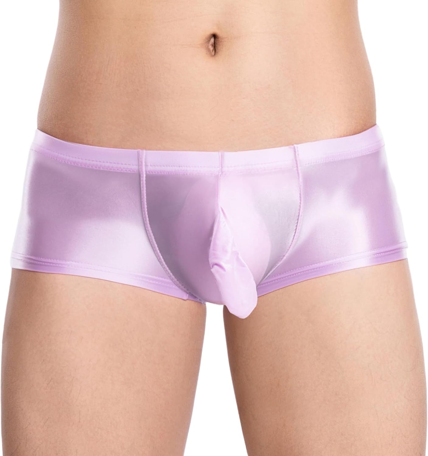 Oyolan Male Hipster Thong Bikini Briefs Glossy Shiny Boxer Briefs Short Hot Pants Men Underwear Honeymoon
