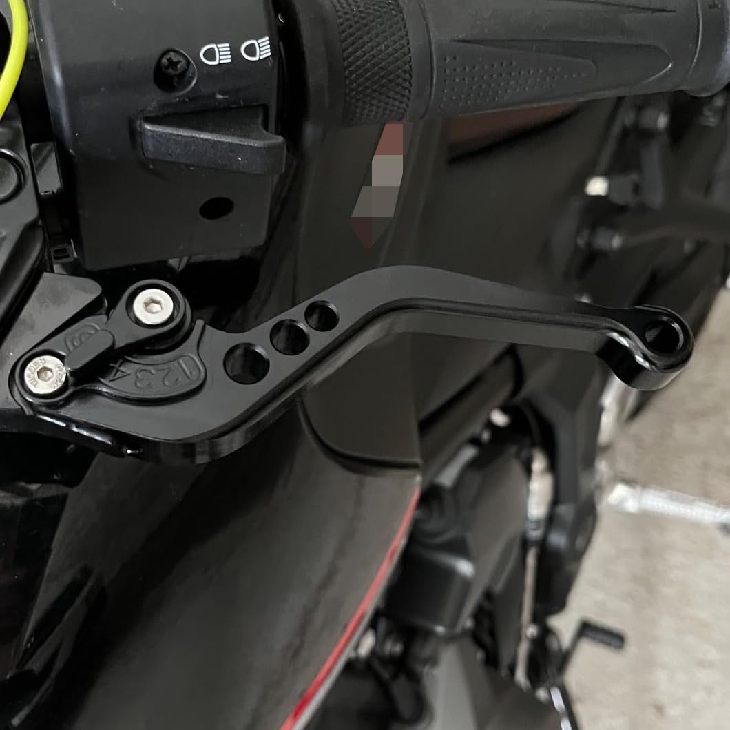 Leva freno corta Leva frizione compatibile con YAMAHA Fazer FZ-1 FZ-8 FZ-6 FZ-6R FZS600, Realizzato in lega di alluminio CNC (Black)