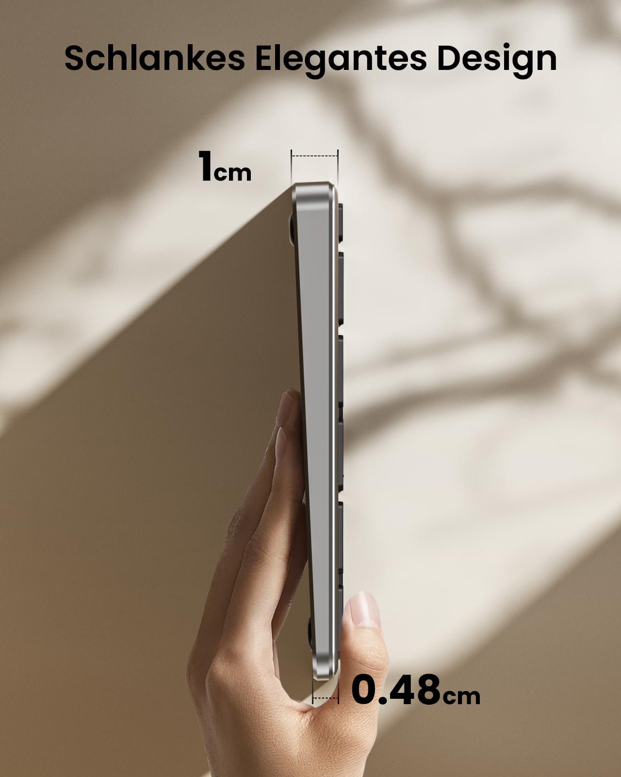 ProtoArc Beleuchtete Kabellose Tastatur für Mac, K110-A Aluminium-Bluetooth-Tastatur Full-Size, Mehrere Geräte, Flach, Wiederaufladbar, Funktastatur für MacBook Pro/Air, Mac mini, iPad