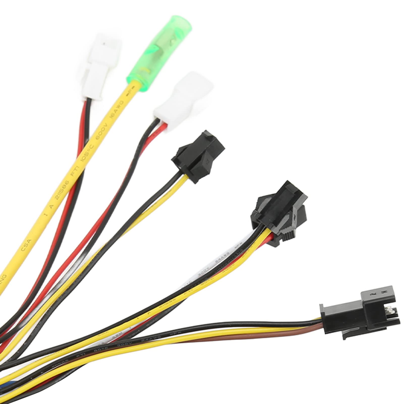 BuyWeek Contrôleur de Moteur Sans Balai pour Vélo Électrique, 36V 48V 250W 350W Contrôleur d'Onde Carrée Sans Balais pour Velo Electrique avec Fil de Lumière
