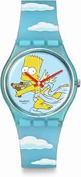Amazon.com: Swatch Simpsons Watch Blue Unisex Casual Bio