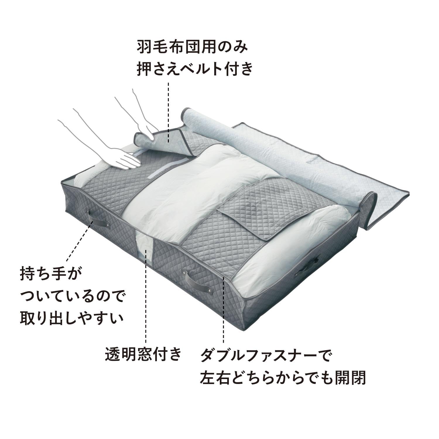 Amazon｜[ベルメゾン] ふとん収納 防ダニ 抗菌 防カビ 押入れ 布団収納