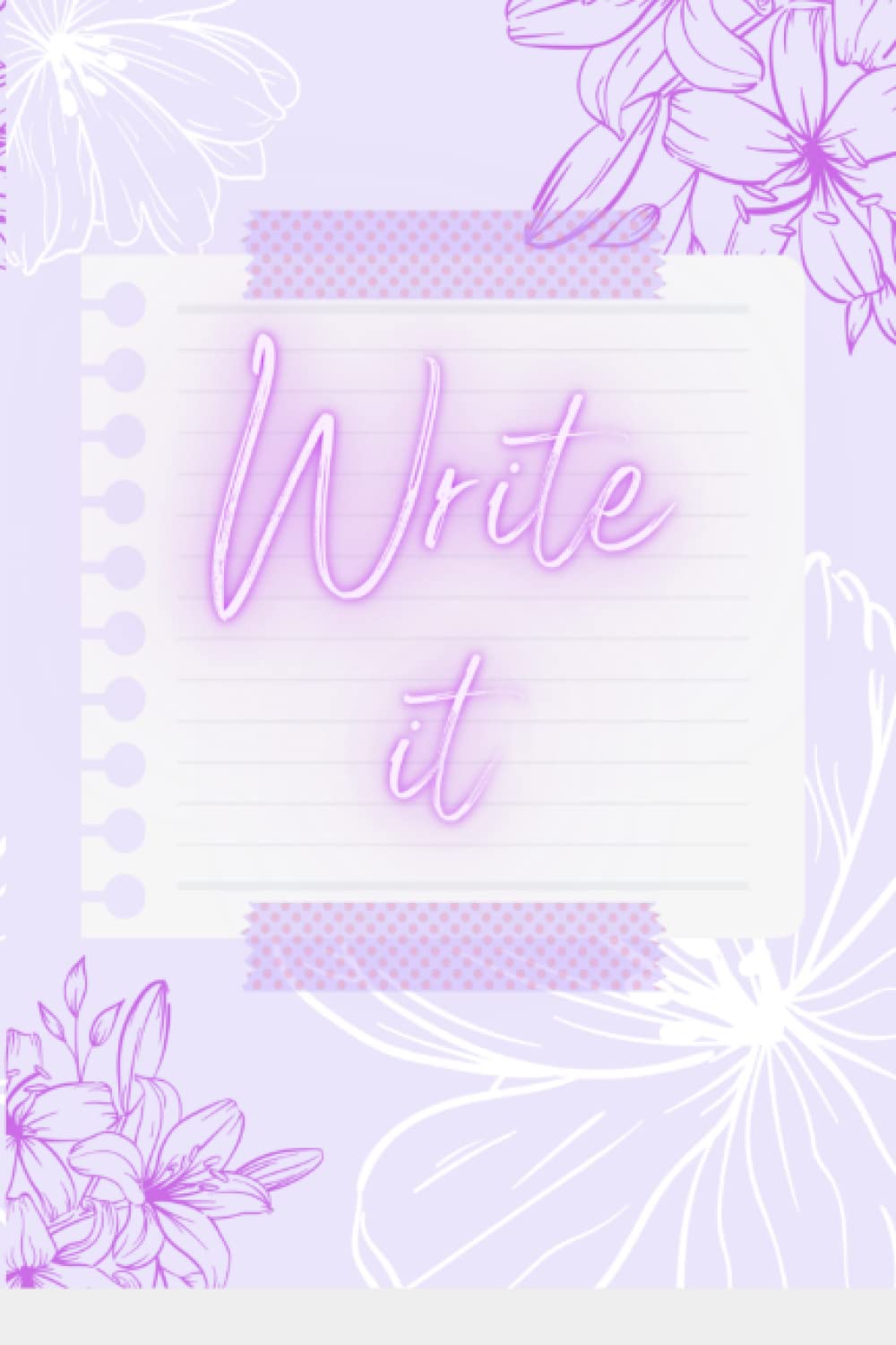 Cute Purple Flower Writing Notebook Journal Write It 100 Pages College Ruled Paperback 6x9