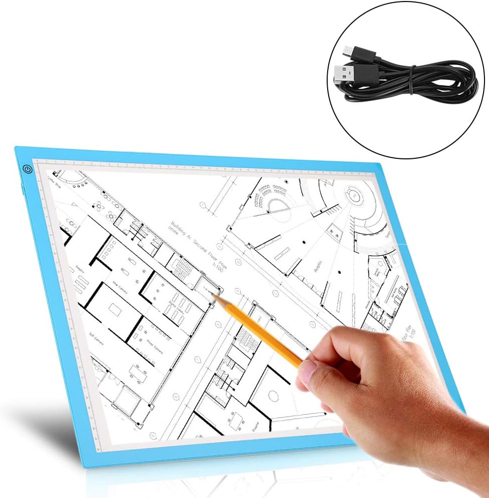 Portable A3 Tracing LED Copy Board Light Box, Ultra-Thin Adjustable USB Power Artcraft Tracing LightPad, Digital Graphics Tablet for Drawing