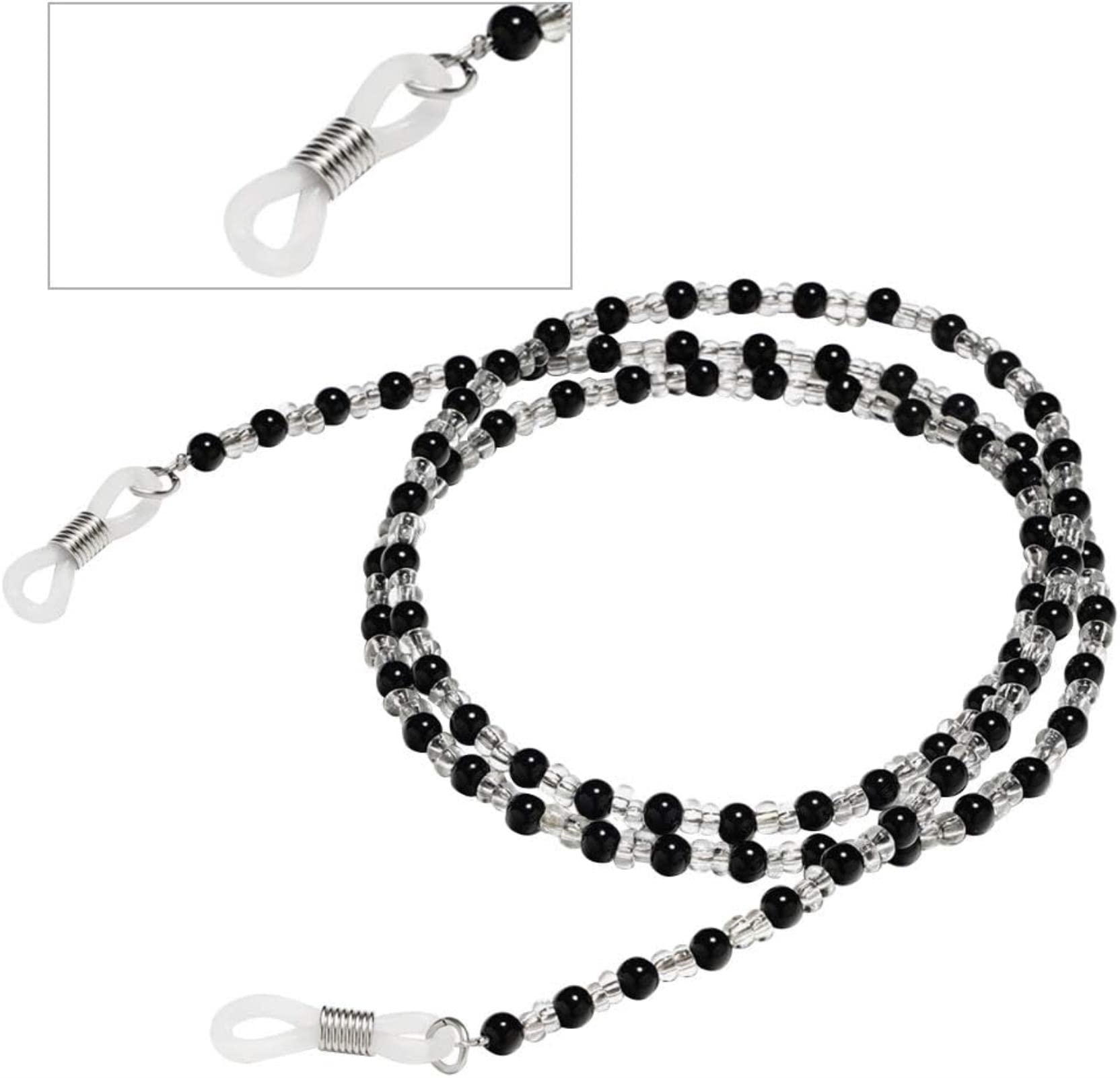 Chaînette de Maintien pour Lunettes de Lecture, Lunettes de Soleil, Cordon pour Lunettes, Support de dragonne décoratif Noir