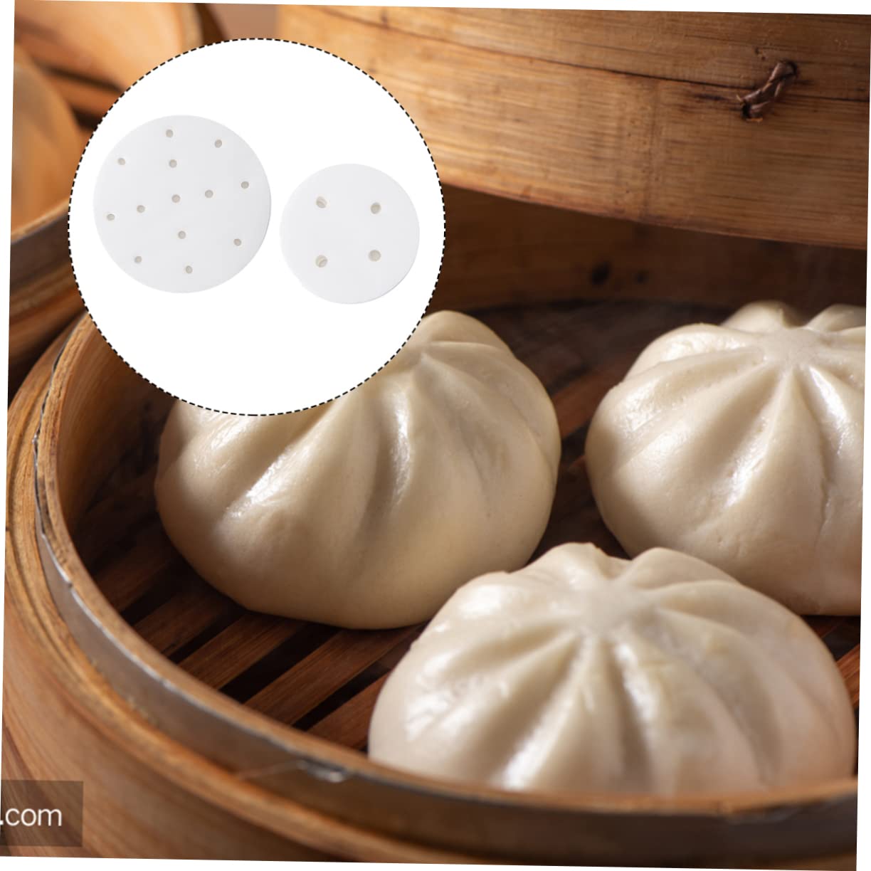 Mikinona 200Sheets Disposable Liners Perforated Steaming Papers for Non Stick Mat for Healthy Cooking and Baking Each