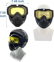 Vista 2 de Gafas de motocicleta con máscara facial extraíble - Gafas para bicicleta de tierra, ATV, motocross, anti-UV, ajustables, MX, para ciclismo
