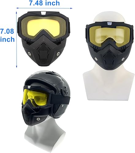 Miniatura 2 de Gafas de motocicleta con máscara facial extraíble - Gafas para bicicleta de tierra, ATV, motocross, anti-UV, ajustables, MX, para ciclismo