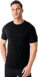 Merino Protect 100% Merino Wool T-Shirt for Men Short Sleeve Slim Fit Undershirt Soft Lightweight Tee Shirt for Travel Hiking 170 Black Small