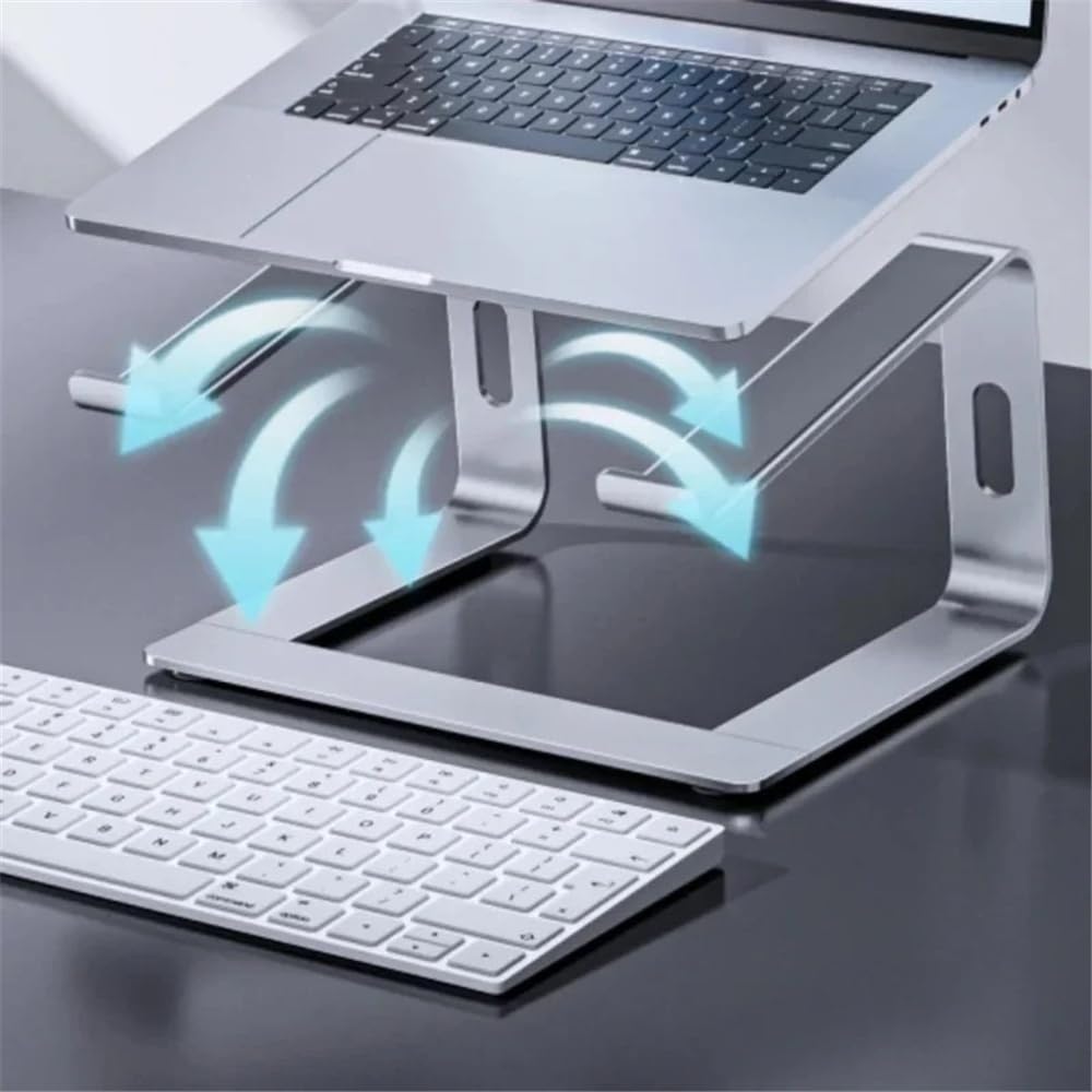 Supporto per Laptop Supporto for Laptop in Lega di Alluminio for scrivania, Supporto ergonomico for Laptop da 10"-16" Rialzo per Laptop(Silver)