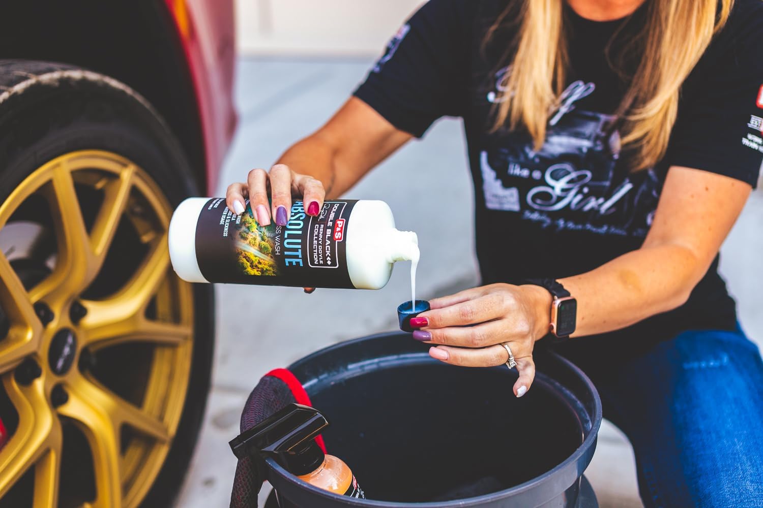 P&S Professional Detail Products Absolute Rinseless Wash – Premium Soap Alternative, Emulsifies Dirt, Softens Water, Safe on Paint, Coatings, Wraps, PPF & Interior Surfaces - 1 Gallon