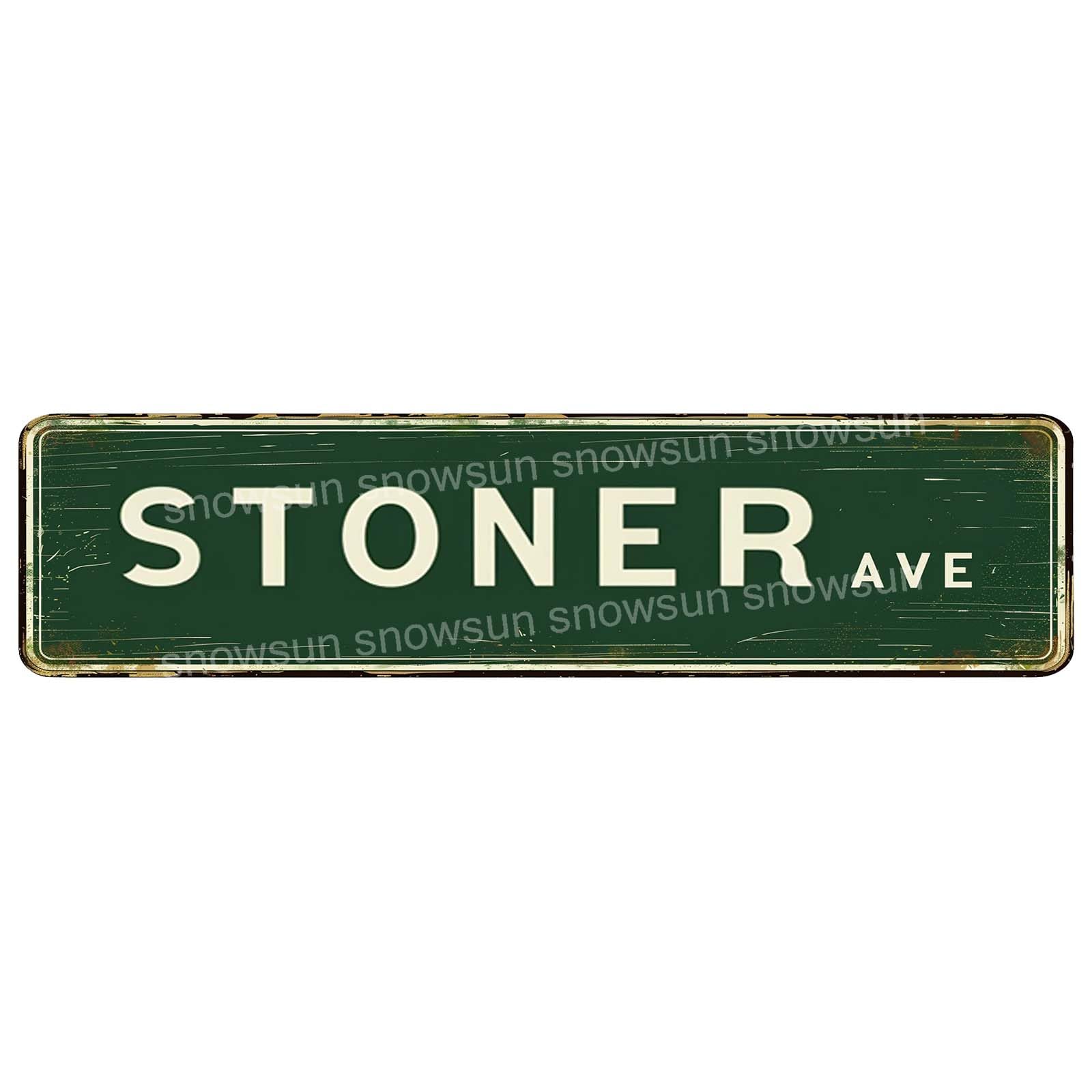 Stoner Ave Vintage Tin Signs Retro Metal Sign For Home Bar Office Outdoor Garden Wall Decor 4x16 Inch