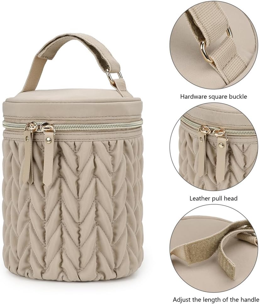 Breastmilk Cooler Bag, Baby Insulated Bottle Bags, Bottle Cooler Bags Tote On The Go, for Nursing Mom Daycare Travel (Khaki)
