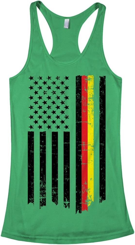 Threadrock Women's Germany USA German American Flag Racerback Tank Top