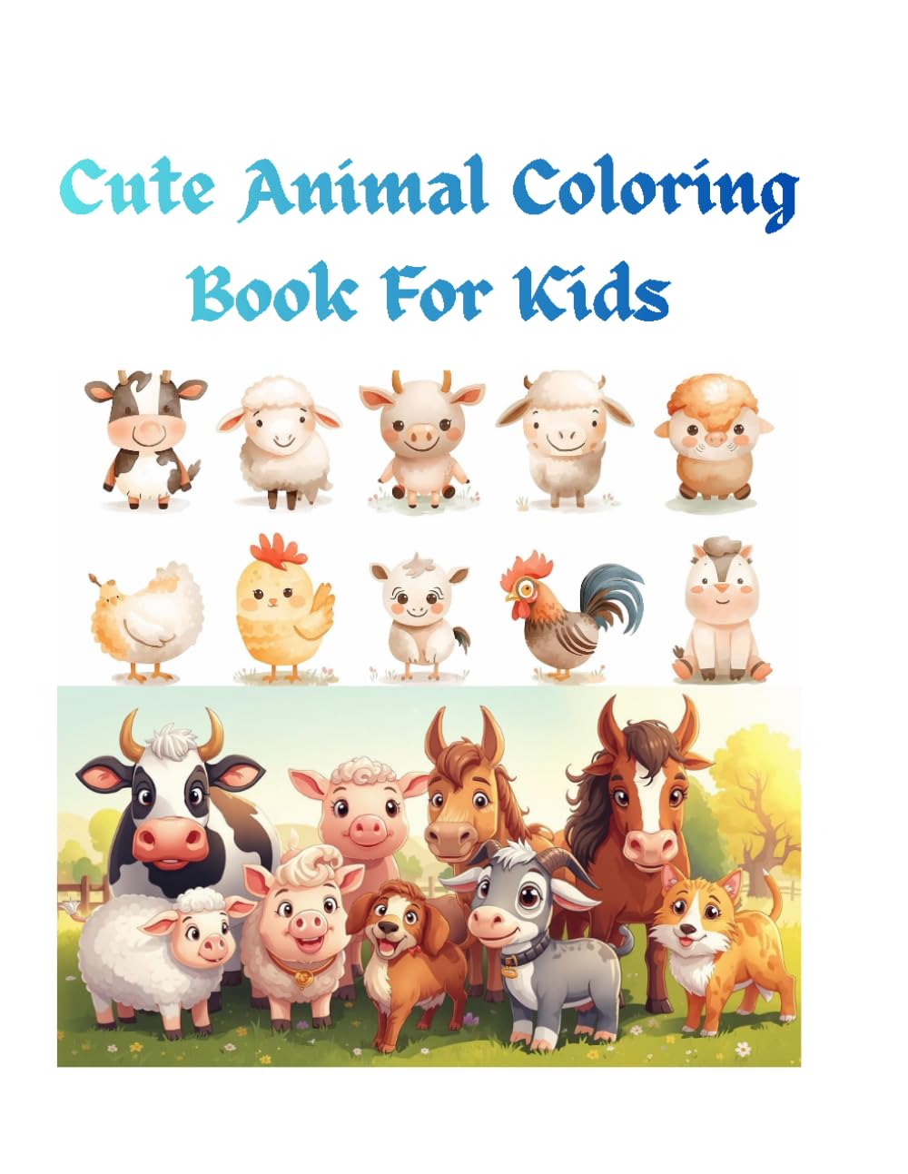 Cute Animal Coloring Book For Kids: Fun and Simple Coloring Pages for Children