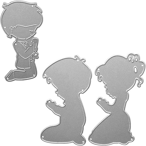 Troqueles de metal, 3 lindos troqueles de rezo para niños, plantillas de Navidad para hacer tarjetas, álbumes de recortes, papel, manualidades,