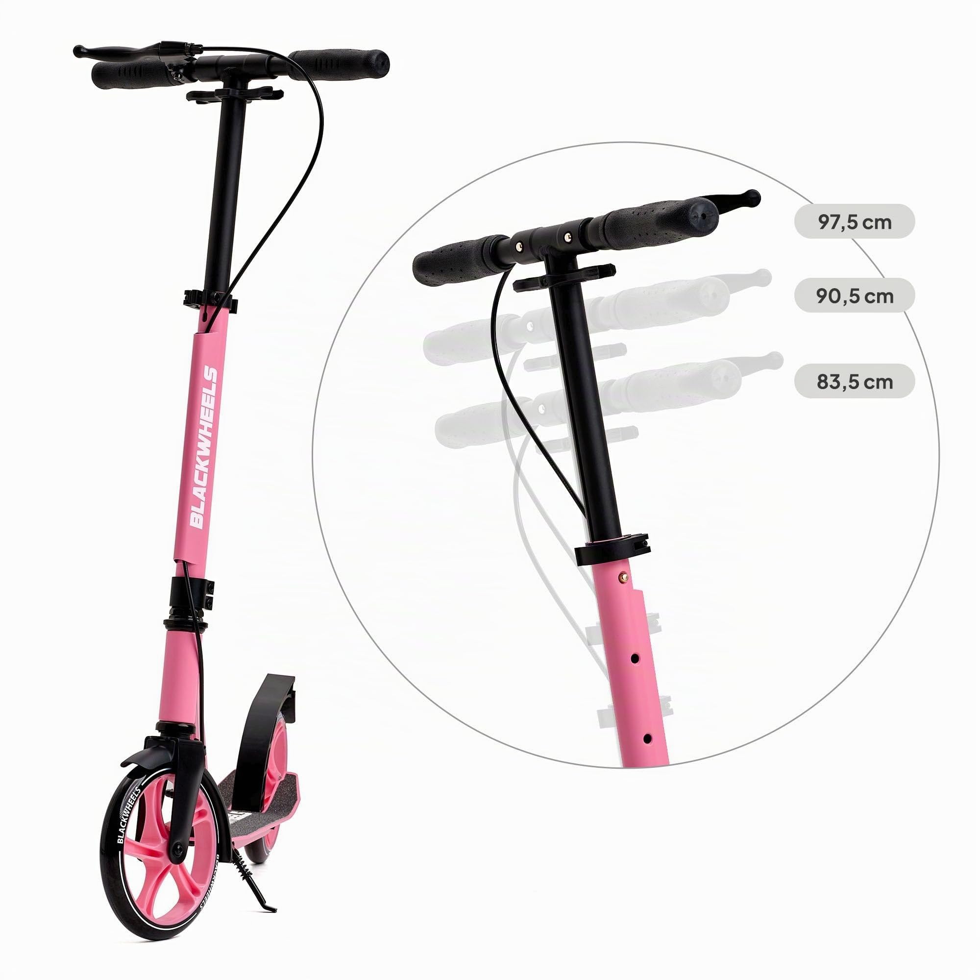 Blackwheels Orio Trottinette Urbaine Pliable – Grandes Roues 200mm, Réglable, Légère Aluminium, Sangle de Transport, Deck Antidérapant, ABEC 7, Confortable pour Adultes et Ados
