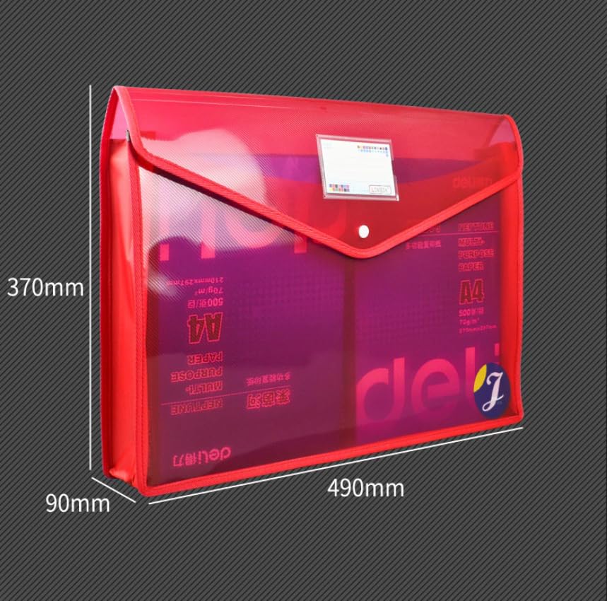 Image of Envelope Folder, Pack of 2, Transparent Poly-Plastic A3 Documents File Storage Bag Including Snap Button, Certificate File Holder, Document Folder for Certificates, Pack of (Pack of 2)