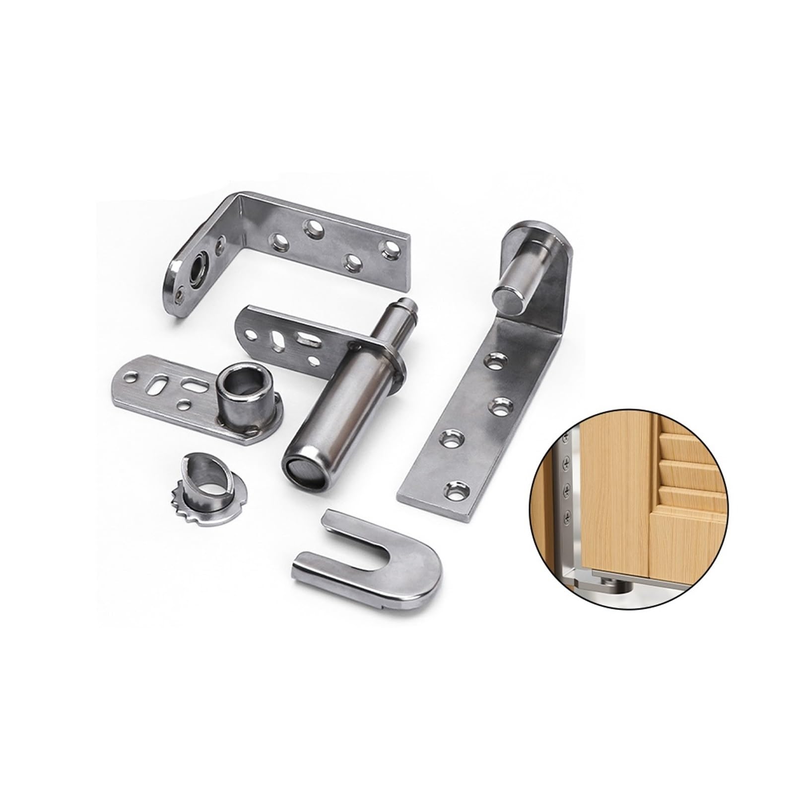 1 Juego de bisagra puerta pivotante for puertas madera, con rotación 360 ​​grados