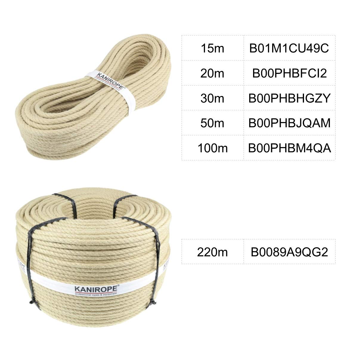 Corda Corda In Canapa sintetica 10 mm 50 m toronné categoria A