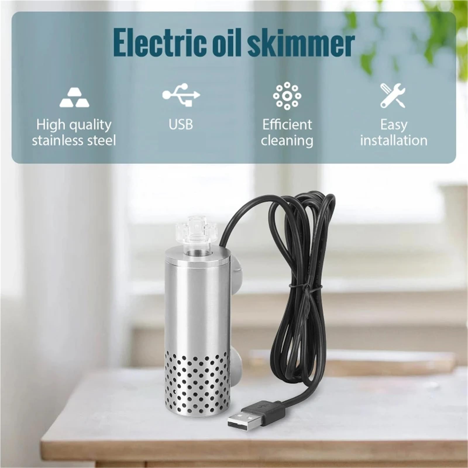 Filtr do akwarium, Elektryczny Filtr Do Akwarium Łatwy W Montażu Skimmer Podwodny Z Roślinami do Zimnej Wody