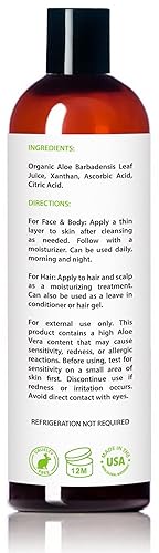 Miniatura 3 de Gel de aloe vera Amara Organics orgánico, aloe prensada, en frío, de 8 onzas líquidas