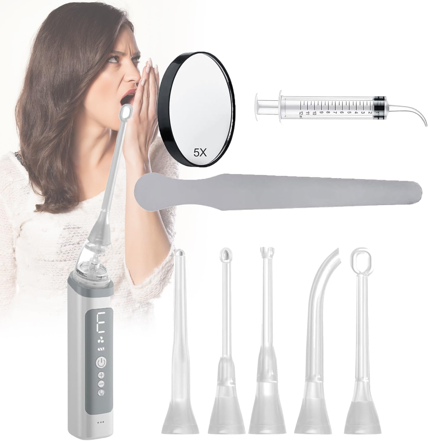 Electronic Tonsil Stone Removal Kit with 3 Suction Modes Effectively Removes Tonsil Stones and Alleviates Bad Breath(009)
