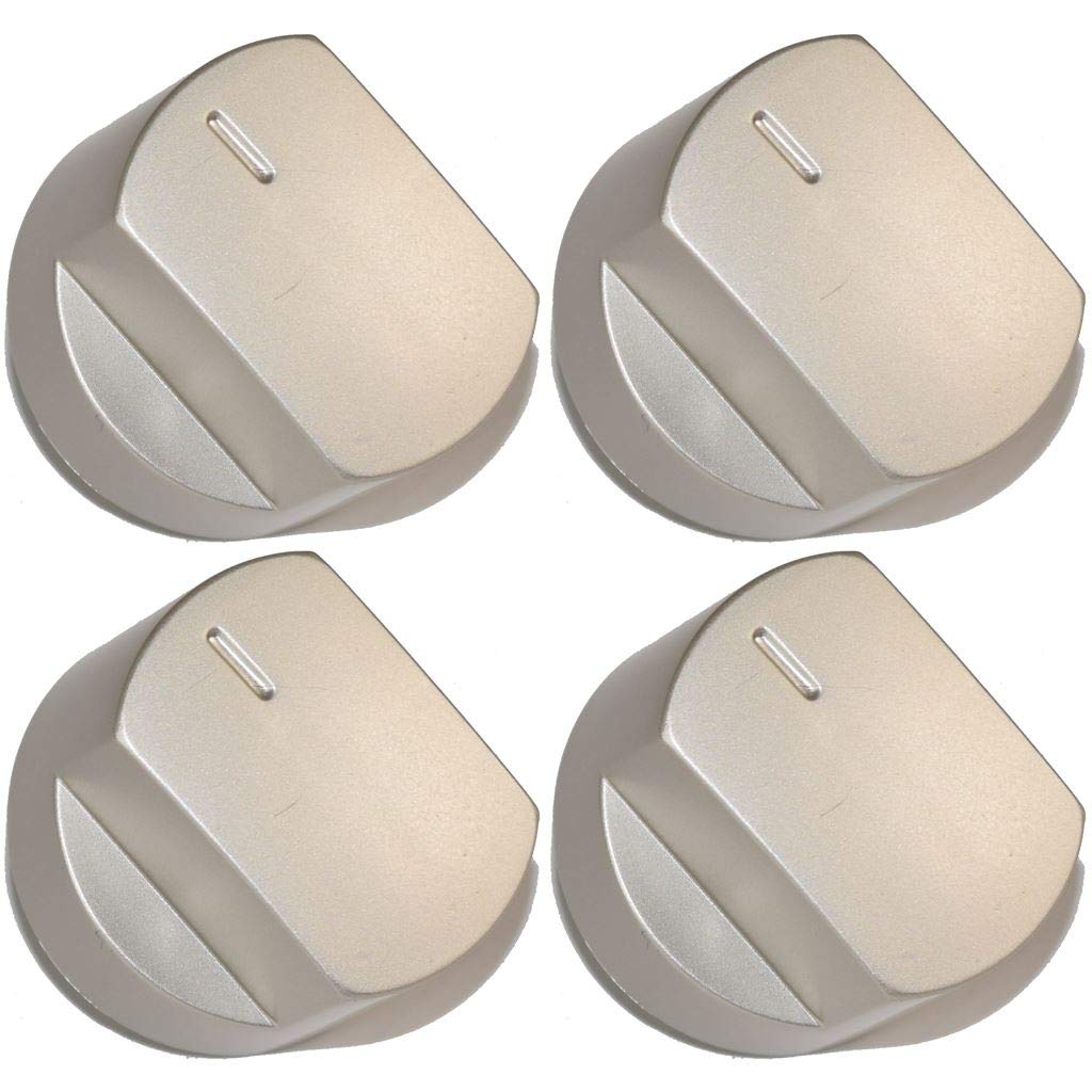 Ufixt Cooker Control Knobs Silver Pack of 4 Compatible with Stoves