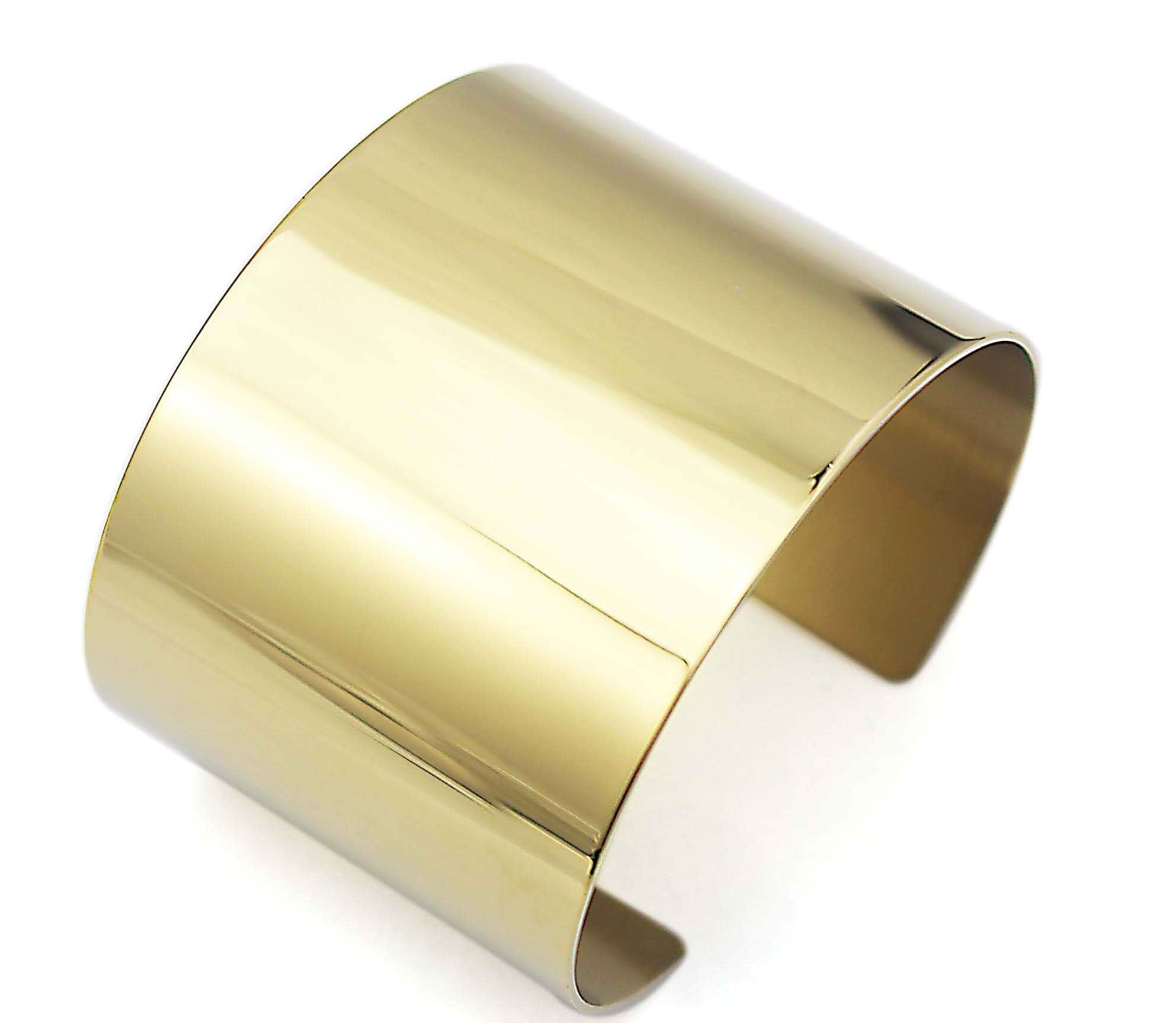 COUYA Stainless Steel Smooth Polished Open Cuff Bangle Bracelet for Women Lady Gift