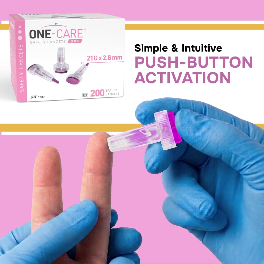 ONE-CARE Opti Lancets - Push Button Safety -4