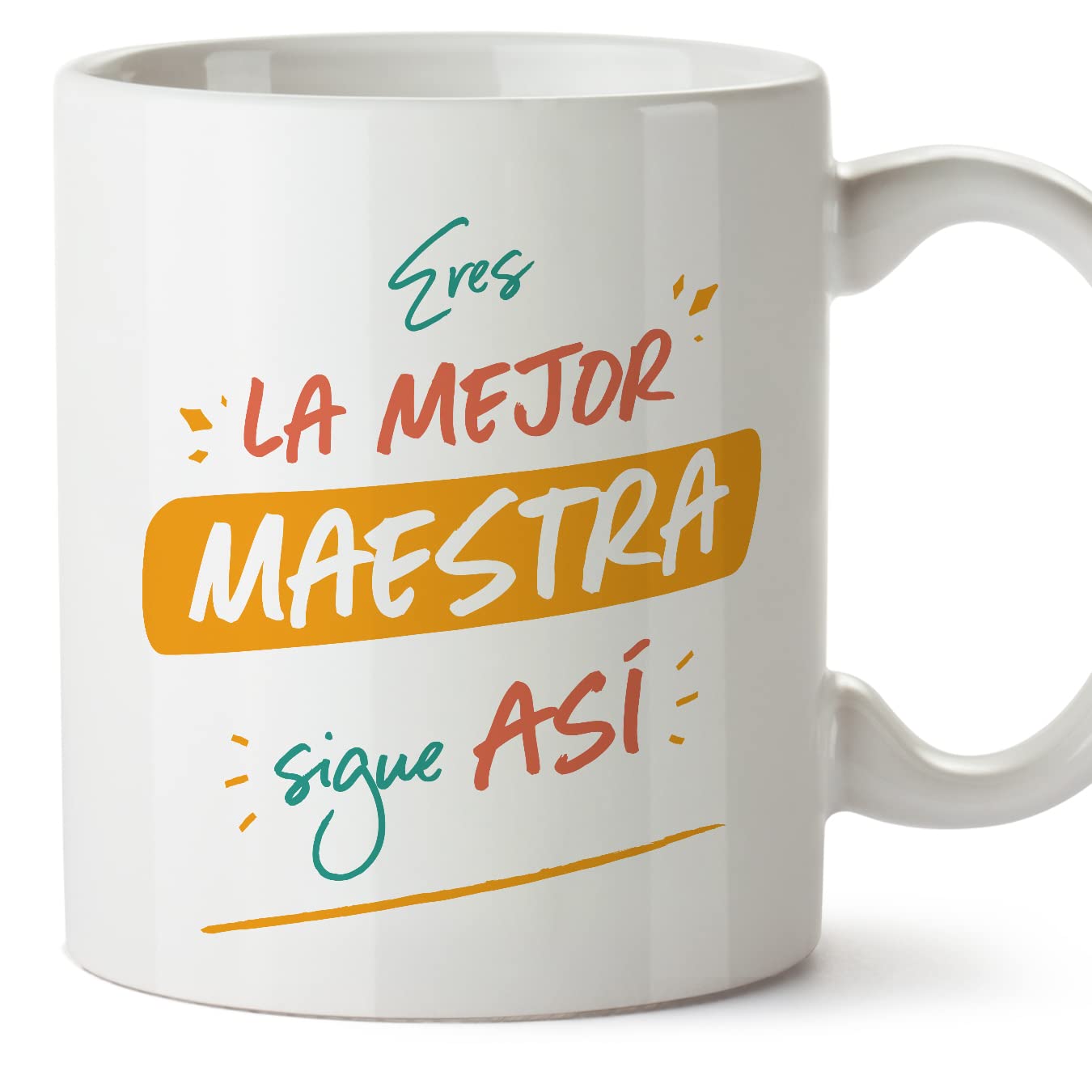 MUGFFINS Teacher Woman Mug - in Spanish - Eres el Mejor sigue así! - Funny Gift for Colleagues - Ceramic 11oz Mug