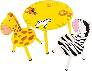 Bieco Juego de mesa y 2 sillas, mesa para niños a partir de 3 años gelb/schwarz/weiß