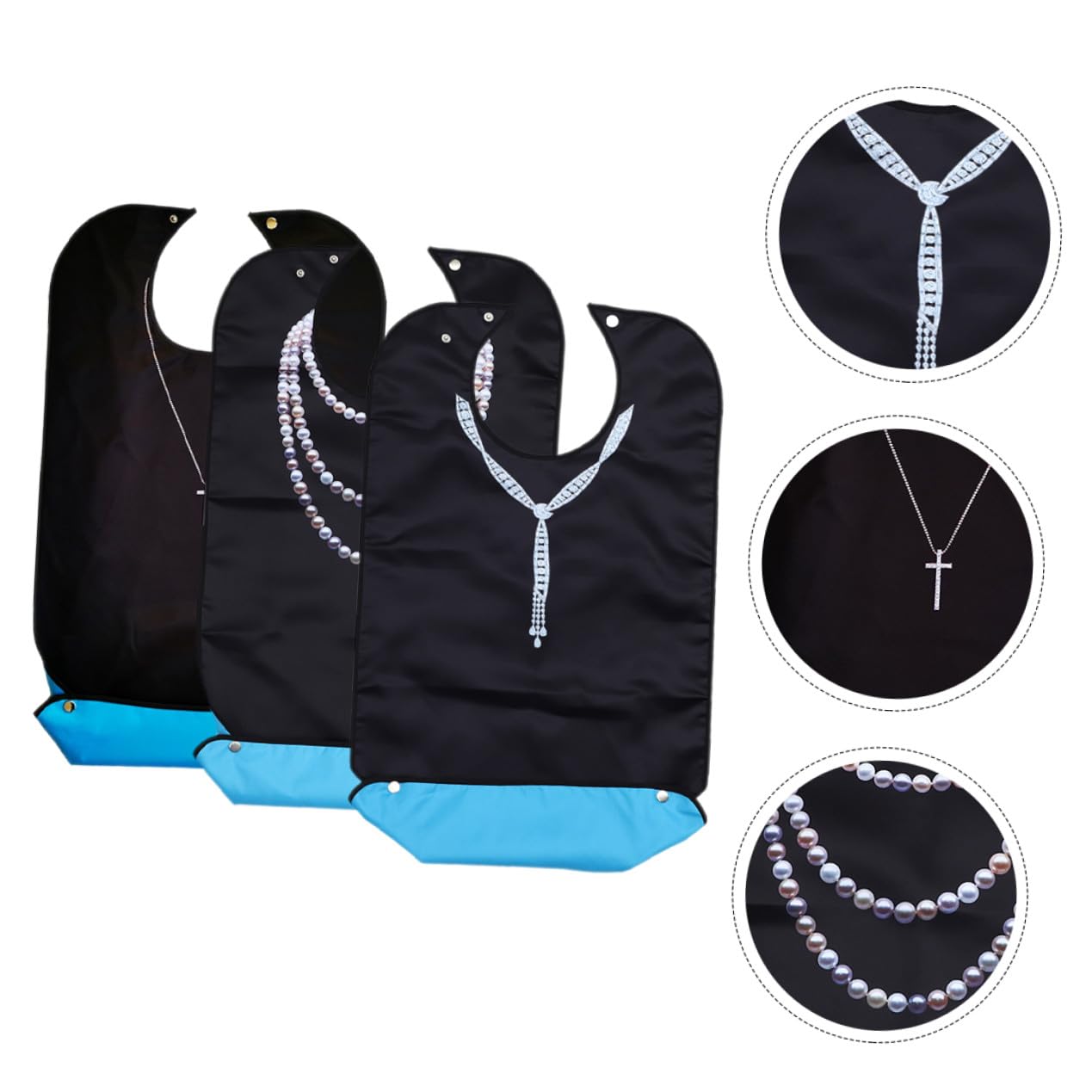 GANAZONO Lätzchen mit Verstellbarem Design aus Polyester 3 Stück-pack und Leichtem Gewicht Kleiderschutz für Erwachsene für Senioren im Haushalt