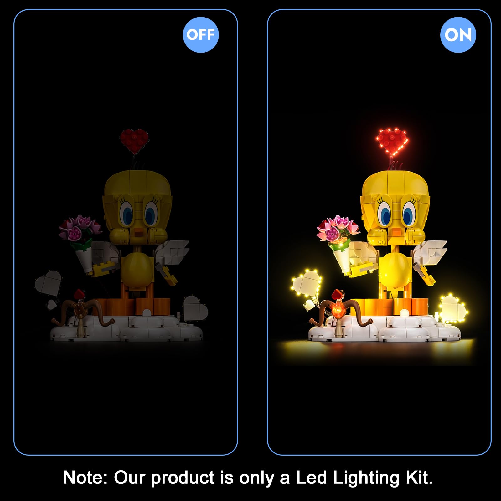 LocoLee Led Light Set Compatible with Lego 40824 Sweetheart Tweety Bird Decoration Led Decoration Lighting Kit Compatible with Lego 40824 Building Blocks Model,Only Lights Set,No Model - Image 4