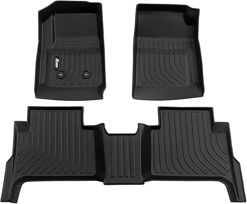 IKON MOTORSPORTS Alfombrillas de suelo de TPE 3D, compatibles con Chevrolet Colorado/GMC Canyon Crew Cab 2015-2022, forro de suelo impermeable