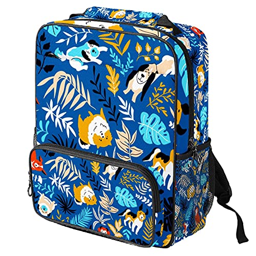 Sac à dos ordinateur portable imprimé chien bleu pour travailler sans mal de dos