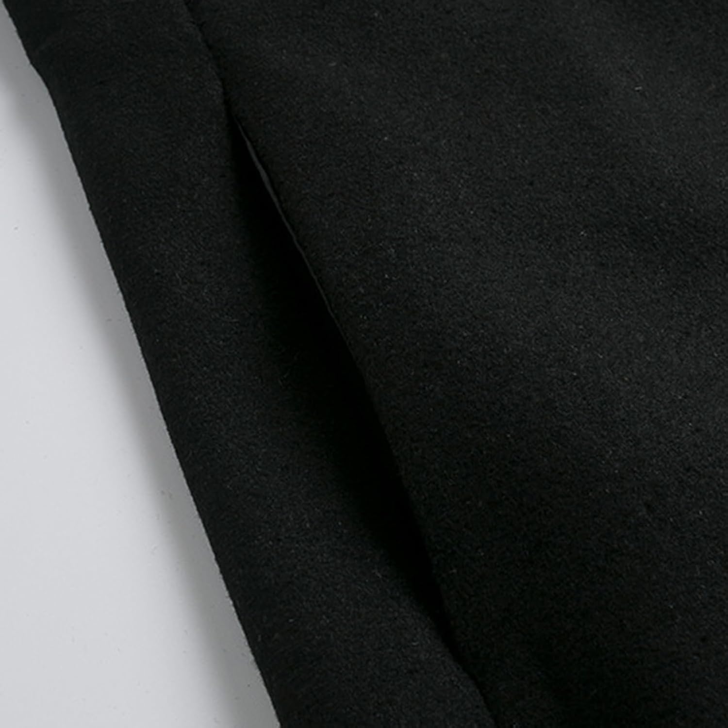 Close-Up View of Black Wool Trench Coat Pocket