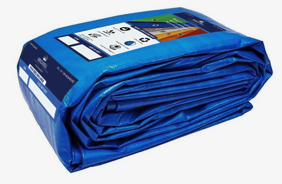 KINGWELL 150 GSM 9FT X 6FT Tarpaulin Sheet Waterproof, Reinforced Eyelets and 100% Waterproof Pure Virgin UV Treated Plastic, tripal Waterproof (B0B53P65MS) Amazon Price History, Amazon Price Tracker