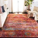 SAFAVIEH Exotisch Elegant Teppich für Wohnzimmer, Esszimmer, Schlafzimmer - Luxor Collection, Kurzer Flor, Fuchsia und Gold, 183 X 274 cm