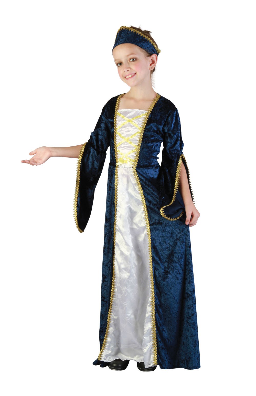 Bristol Novelty CC987 Regal Princess Costume, White, Medium, Approx Age 5 - 7 Years, Regal Princess Blue (M)