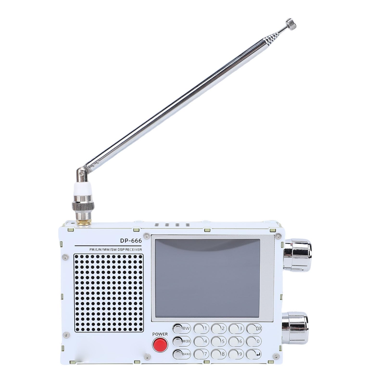 VBESTLIFE Full Band Radio, Portable DSP Radio with 2.8 Inch LCD Touch Screen, 5000mAh Battery, RDS Display, Digital Keyboard for FM LW MW SW Shortwave (White)