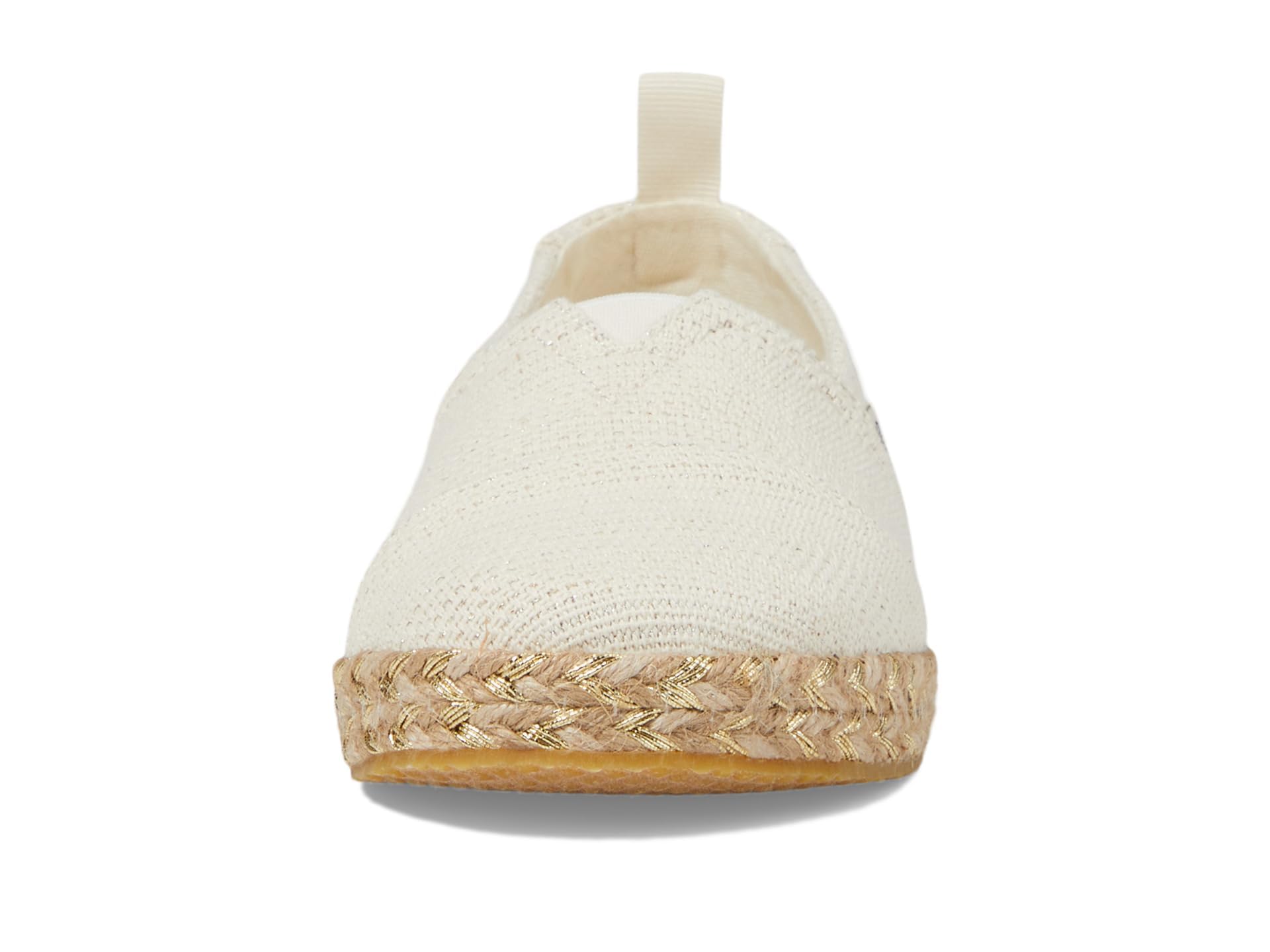 TOMS Girl's Alpargata RopeLoafer Flat, Naturalny niebarwiony metaliczny lniany pasek, 12 UK Child