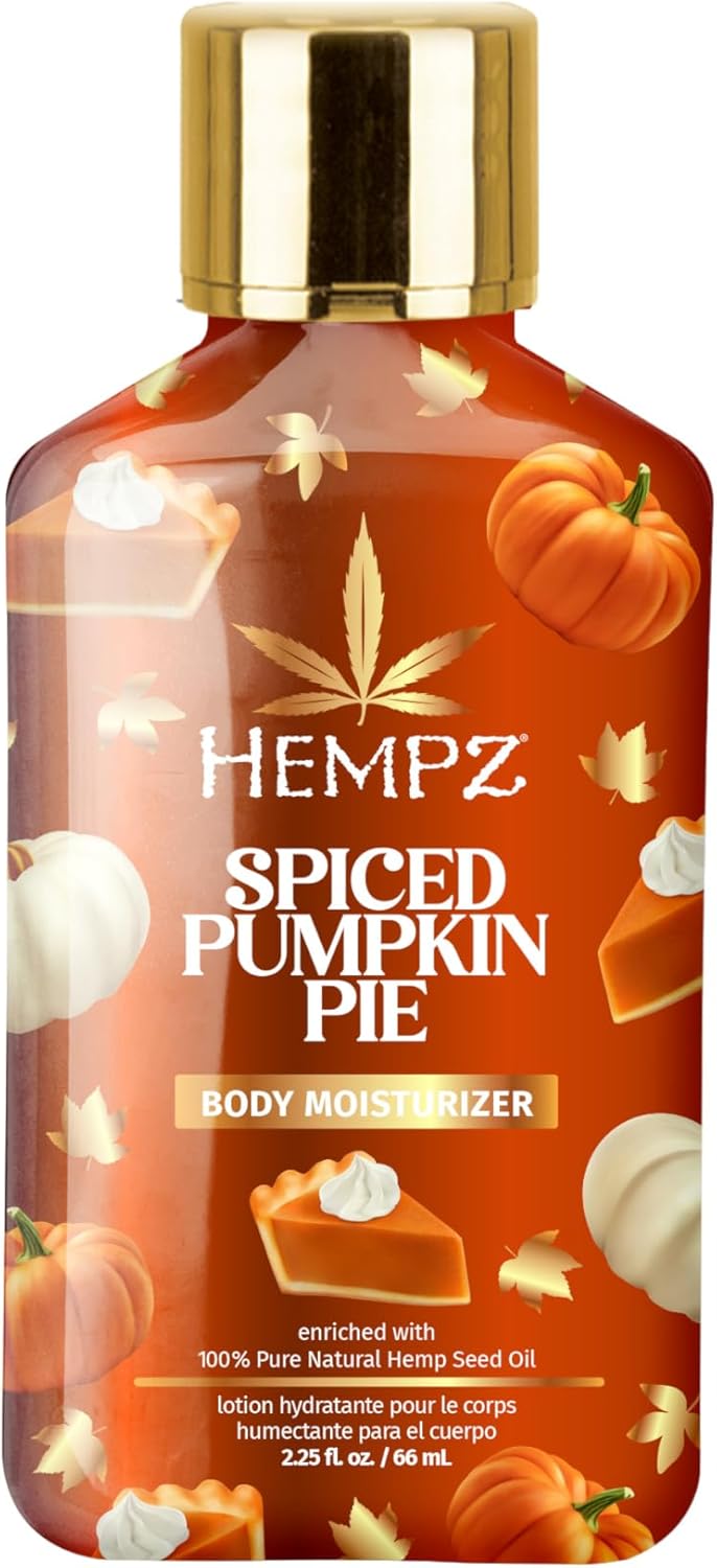 Hempz Mini Spiced Pumpkin Pie Body Moisturizer, Body Lotion, Fall Skin Care for Men & Women, Limted Edition, 2.25 fl.oz.