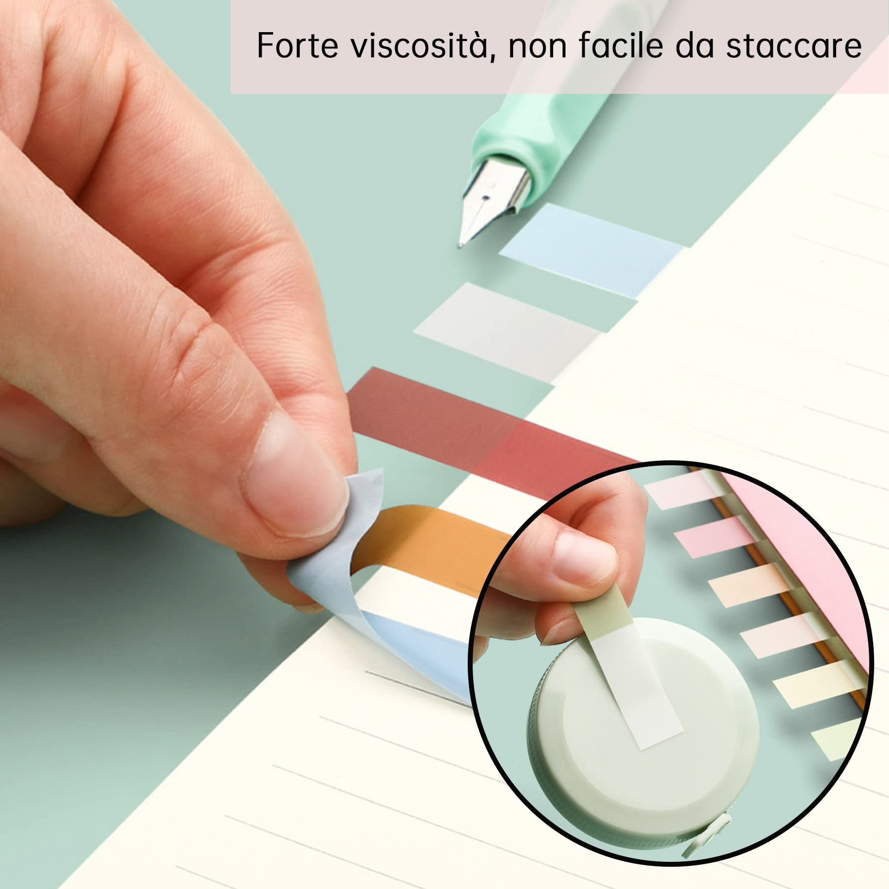 Segnapagina Adesivi - 1200 Pezzi Multicolore | Con Righello | Per Scuola, Ufficio E Casa - Foto 5