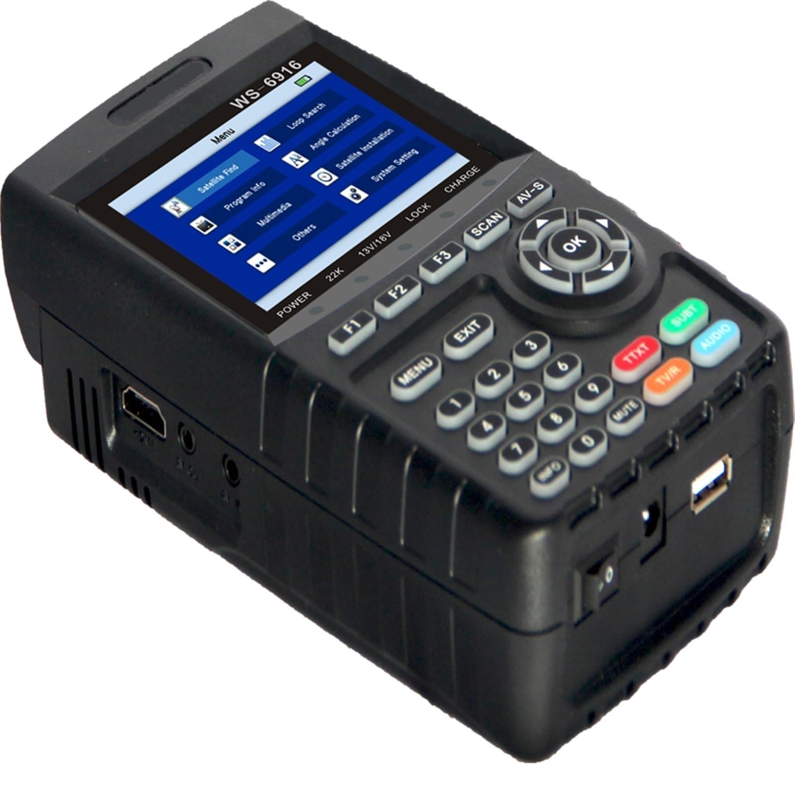 Detector de satélites Medidor Buscador De Satélite Digital DVB-S2 MPEG-2/MPEG-4 Full HD H.264 DVB S2 Medidor Buscador De Satélite