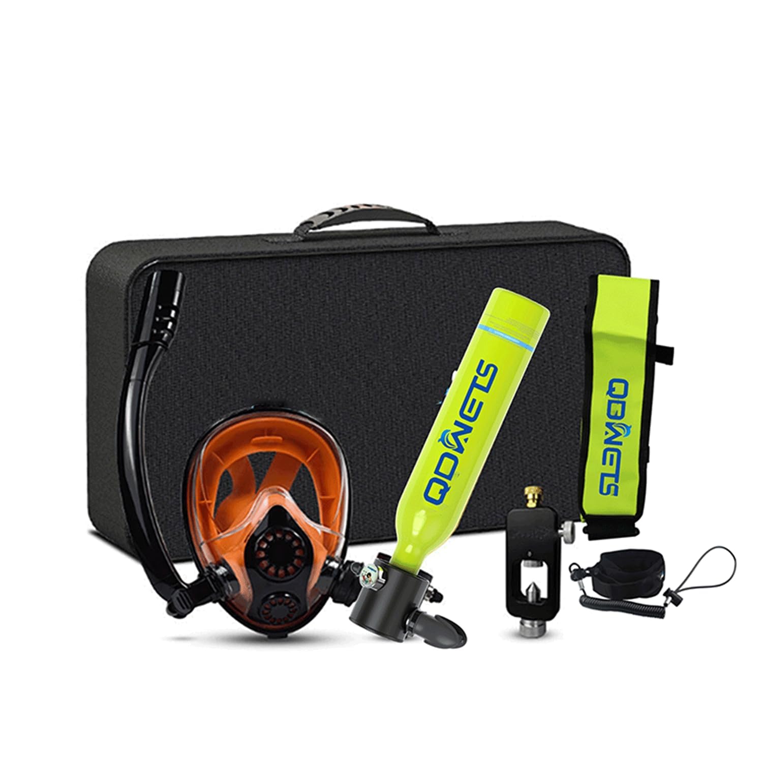 QDWETS 0.5L Scuba Diving Tank Mini Oxygen Cylinder Set - Respirator Air Tank for Snorkeling & Breath Diving Equipment. Small Scuba Tank Perfect for Shallow Water Diving.(Green)