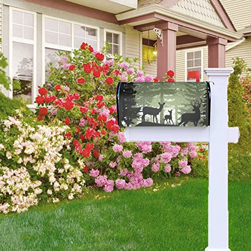 Joyidec Deer Antlers Mailbox Covers Magnetic Standard Size Waterproof Mailbox Wraps Post Letter Box For Courtyard Garden Yard Fence Decor 21X18 In #TOP6