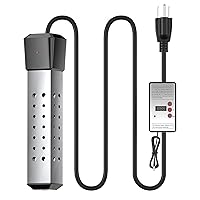 Vista 1 de Calentador de piscina inflable de 2000 W para piscina inflable con termostato, calentador de agua de inmersión para piscina o bañera sobre el suelo